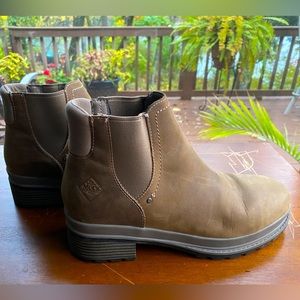 Women’s 11M Muck Boots with some serious soles!  Barely worn. Leather upper.